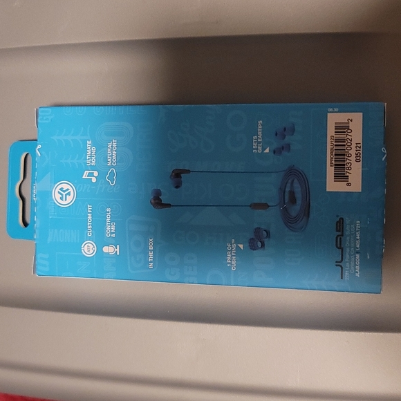 JLAB JBUDS PRO SIGNATURE EARBUDS: BLUE/GRAY: NIP - Picture 2 of 2